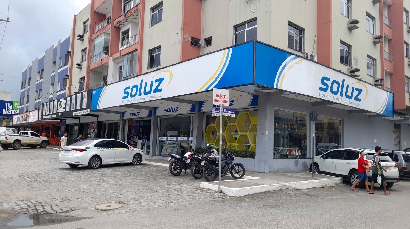 Fachada da loja Soluz Materiais Elétricos em Itabuna